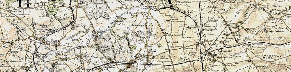 Old map of Tudhoe in 1901-1904