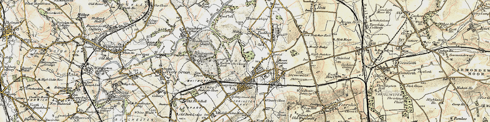Old map of Tudhoe Grange in 1901-1904