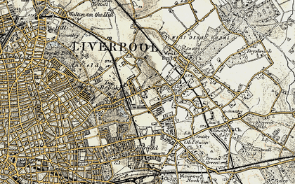 Old map of Tuebrook in 1902-1903