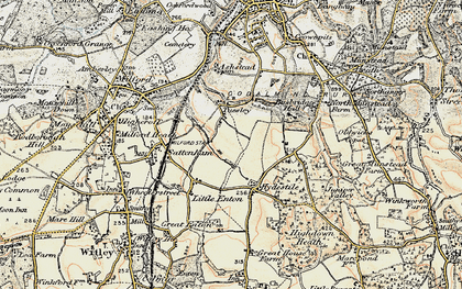 Old map of Busbridge Lakes in 1897-1909