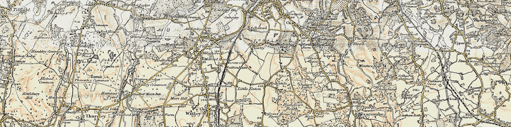 Old map of Tuesley in 1897-1909