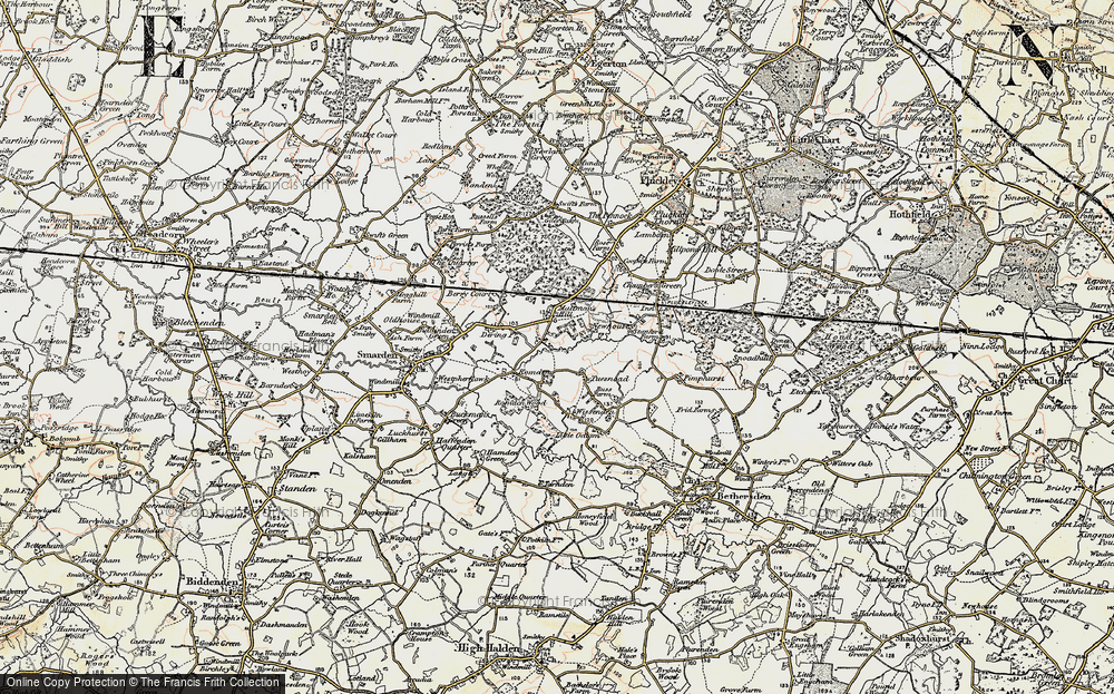 Old Map of Tuesnoad, 1897-1898 in 1897-1898