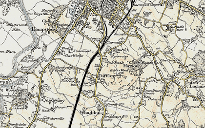 Old map of Tuffley in 1898-1900