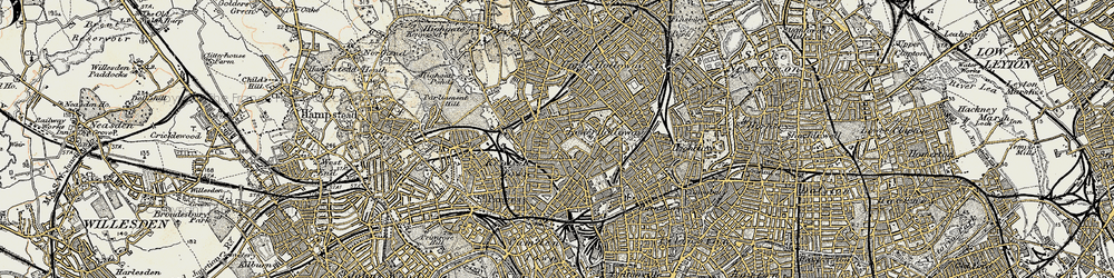 Old map of Tufnell Park in 1897-1902