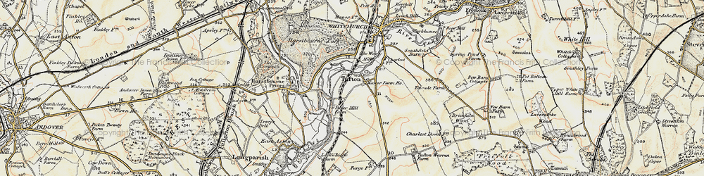 Old map of Tufton in 1897-1900