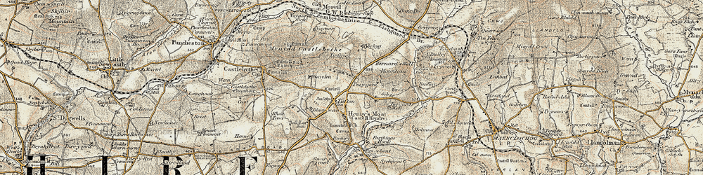 Old map of Tufton in 1901-1912