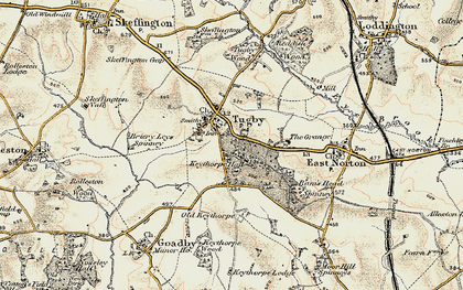 Old map of Tugby in 1901-1903