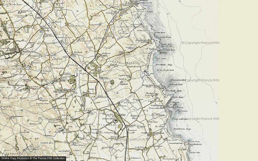 Old Map of Historic Map covering Brunton in 1901-1903