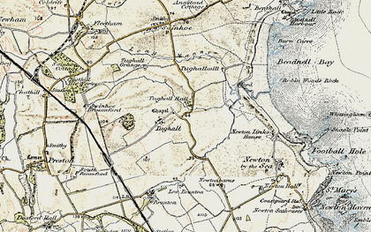 Old map of Tughall in 1901-1903