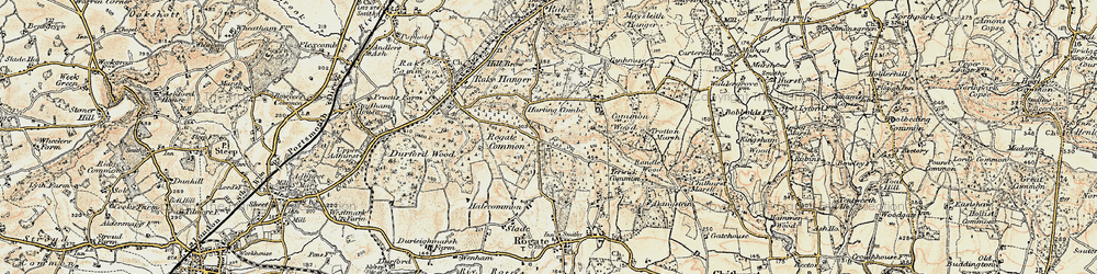 Old map of Tullecombe in 1897-1900