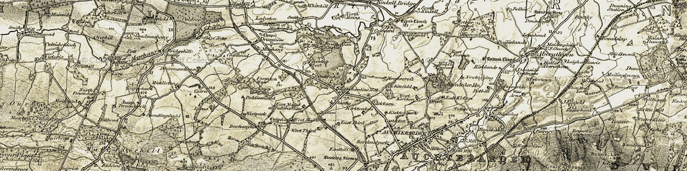 Old map of Brackenhill in 1906-1908
