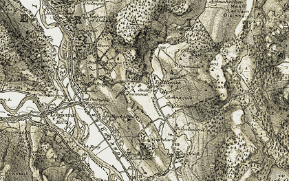 Old map of Achnaguie in 1907-1908