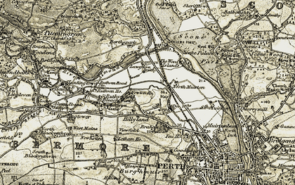 Old map of Berthapark in 1906-1908