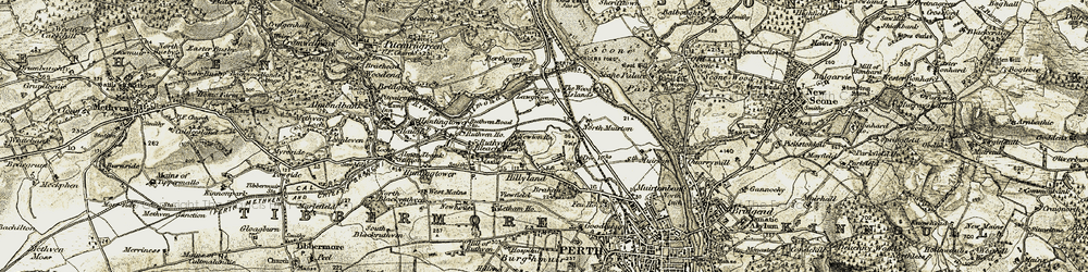 Old map of Berthapark in 1906-1908