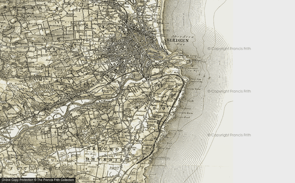 Old Map of Tullos, 1908-1909 in 1908-1909