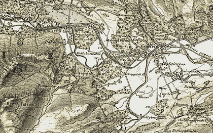 Old map of Aberuchill Castle in 1906-1907