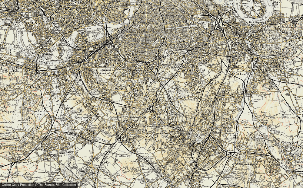 Old Map of Tulse Hill, 1897-1902 in 1897-1902