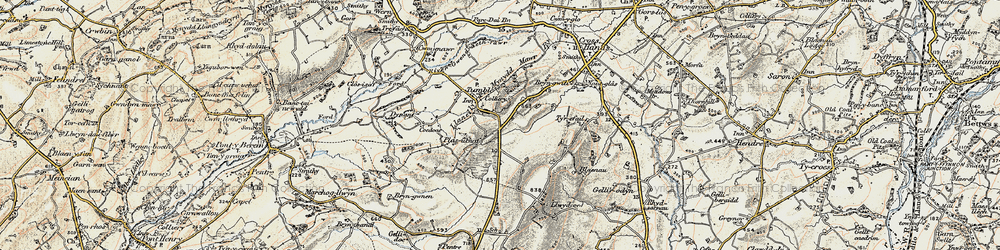 Old map of Tumble in 1900-1901