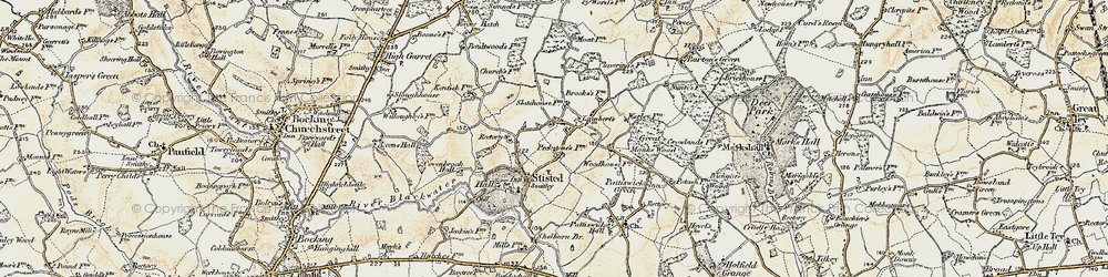 Old map of Tumbler's Green in 1898-1899