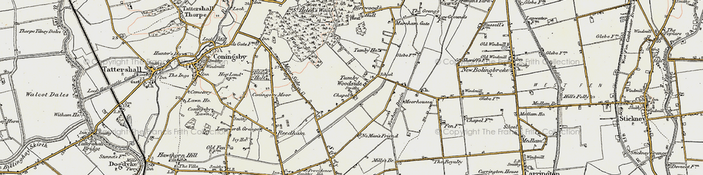 Old map of Tumby Woodside in 1902-1903