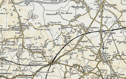Old map of Tumpy Green in 1898-1900