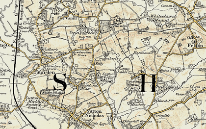 Old map of Tumpy Lakes in 1899-1901