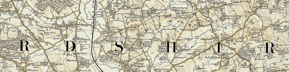 Old map of Tumpy Lakes in 1899-1901
