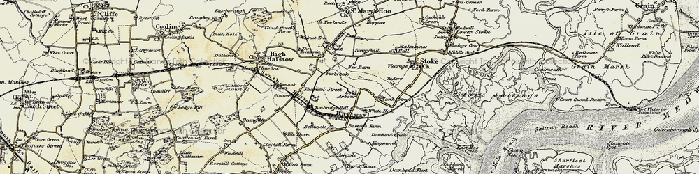 Old map of Tunbridge Hill in 1897-1898