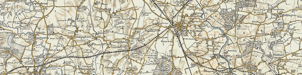 Old map of Tungate in 1901-1902