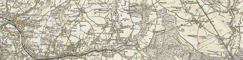 Old map of Tunley in 1898-1899