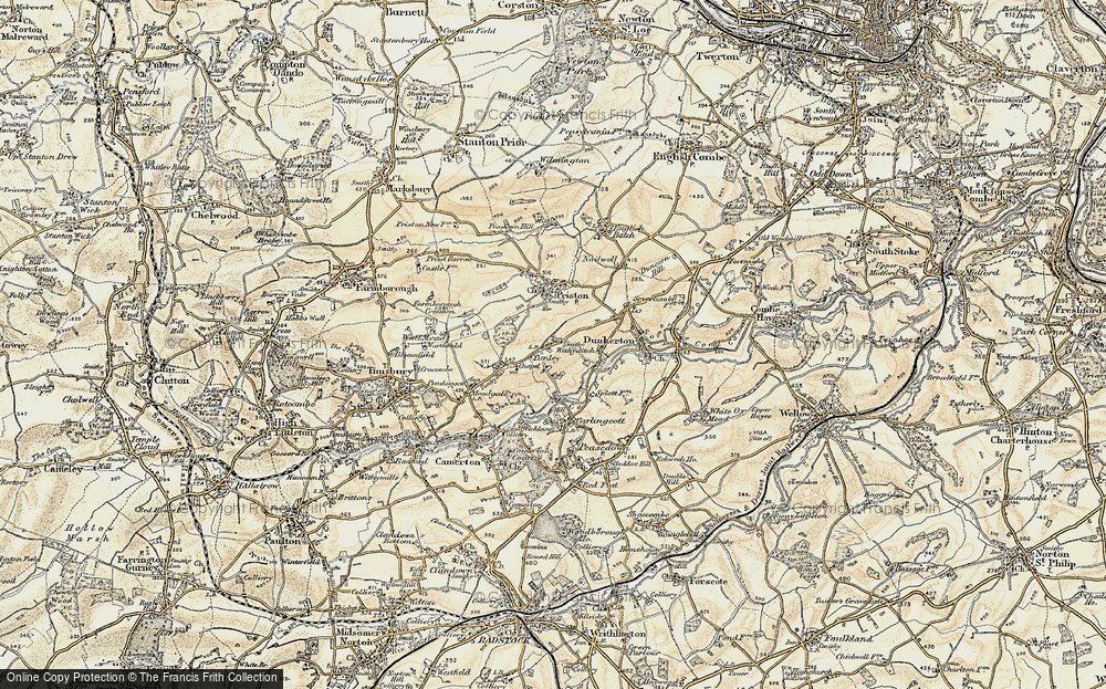 Old Map of Tunley, 1899 in 1899