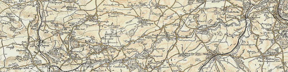 Old map of Tunley in 1899