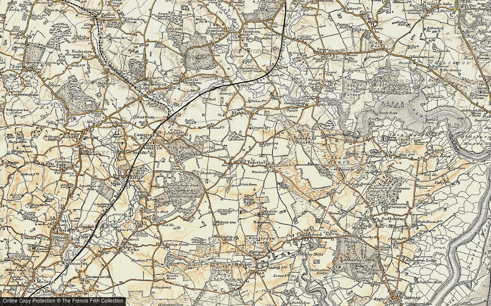 Old Map of Tunstall, 1898-1901 in 1898-1901