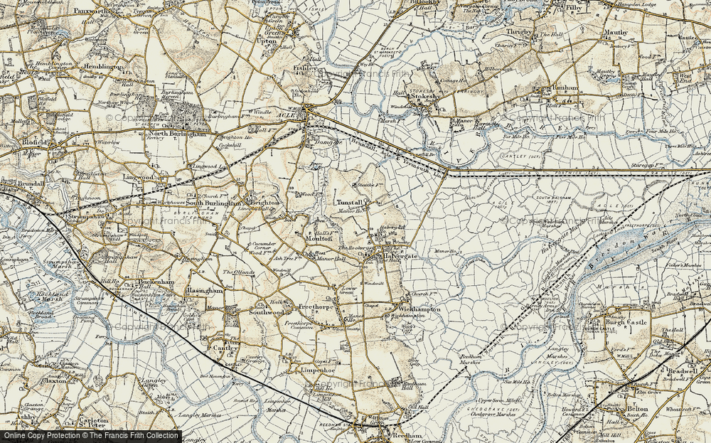 Old Map of Tunstall, 1901-1902 in 1901-1902
