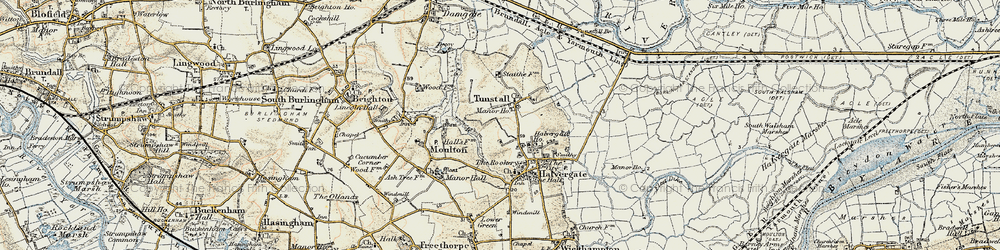 Old map of Tunstall in 1901-1902