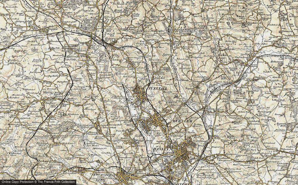 Old Ordnance Survey Map Tunstall nr Smallthorne Staffordshire 1877 S11.08 New