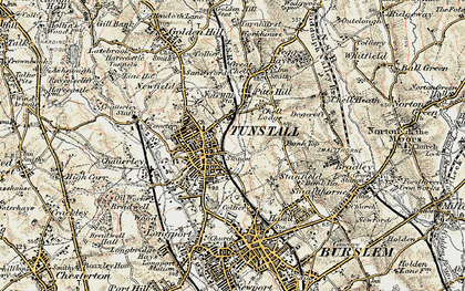 Old map of Tunstall in 1902