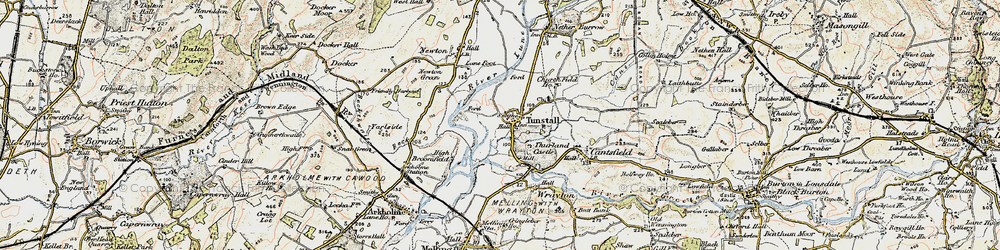 Old map of Tunstall in 1903-1904