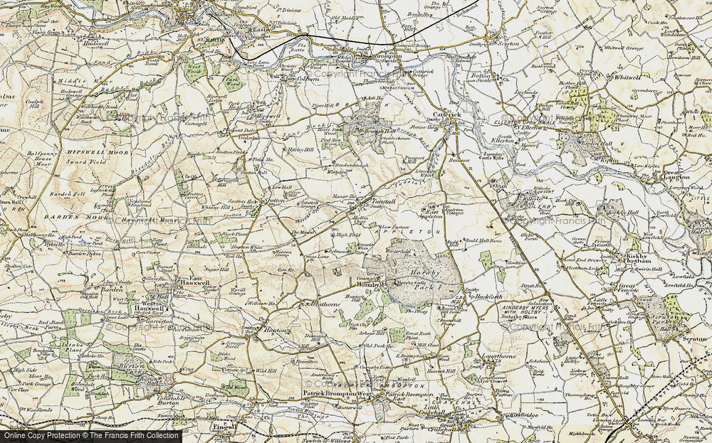 Old Map of Historic Map covering Breckenbrough in 1903-1904