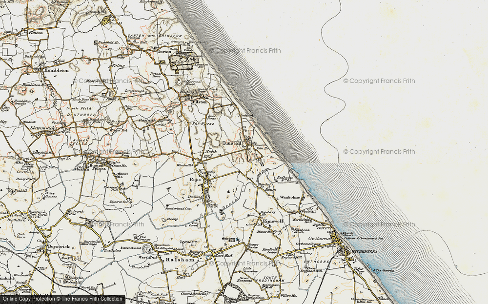 Old Map of Tunstall, 1903-1908 in 1903-1908