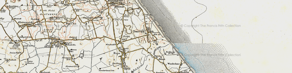 Old map of Tunstall in 1903-1908