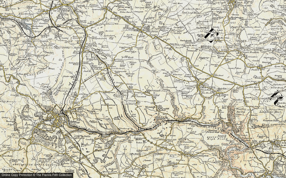Old Map of Tunstead, 1902-1903 in 1902-1903