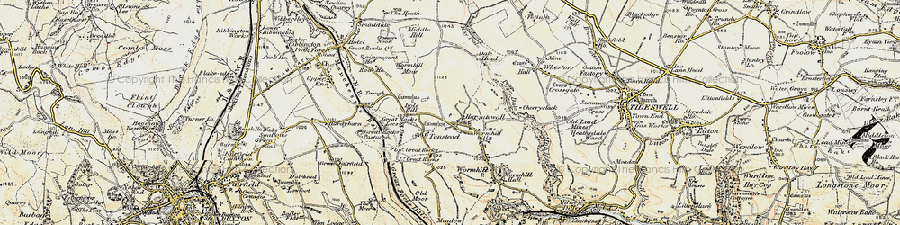 Old map of Tunstead in 1902-1903