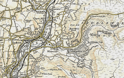 Old map of Tunstead in 1903