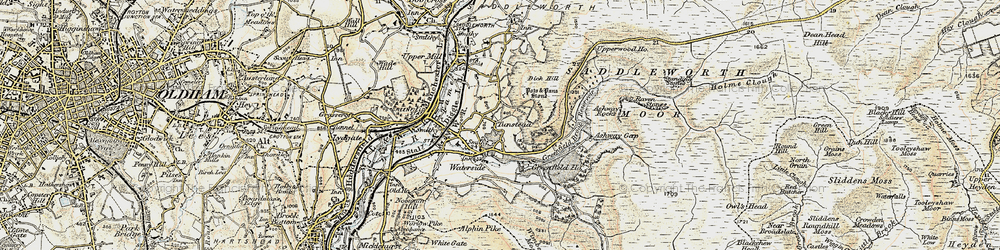 Old map of Yeoman Hey Resr in 1903