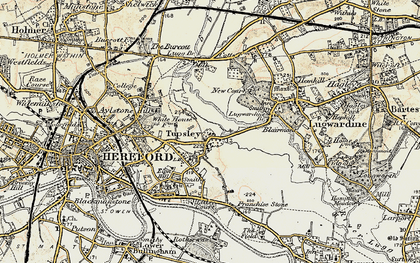 Old map of Tupsley in 1899-1901