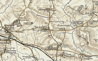 Old map of Tur Langton in 1901-1903