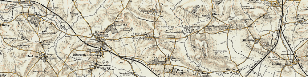 Old map of Tur Langton in 1901-1903