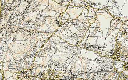 Old map of Turbary Common in 1897-1909
