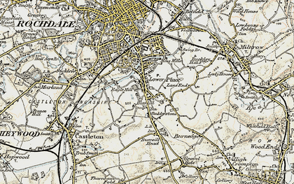 Old map of Turf Hill in 1903